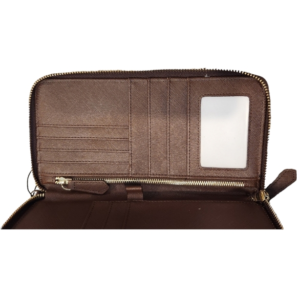 Apadi Brown Clutch Zipper Wallet Organizer - Picture 11 of 13